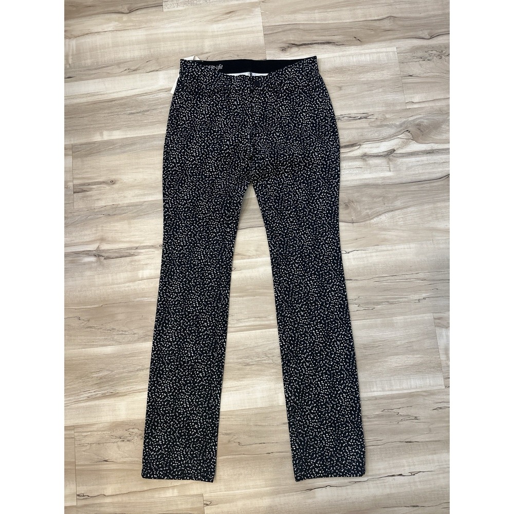 LOFT By Ann Taylor Polka Dot Business Casual Pants Modern Fit Slim Leg Size 2 - Picture 2 of 14